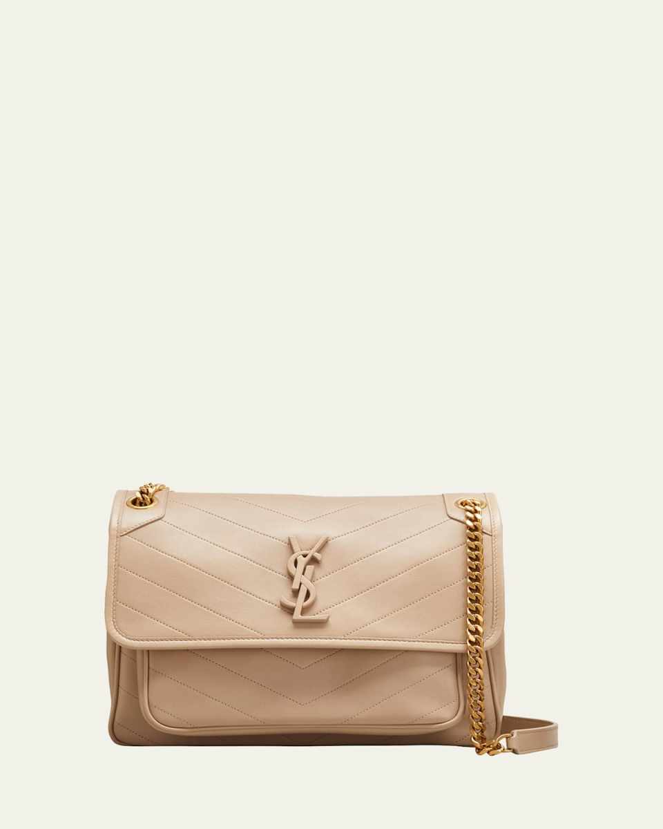 Niki Medium YSL Monogram Quilted Calf Flap Shoulder Bag